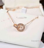 TOP Replica Cartier Love Necklace Iced Out Double Rings Pendant S925